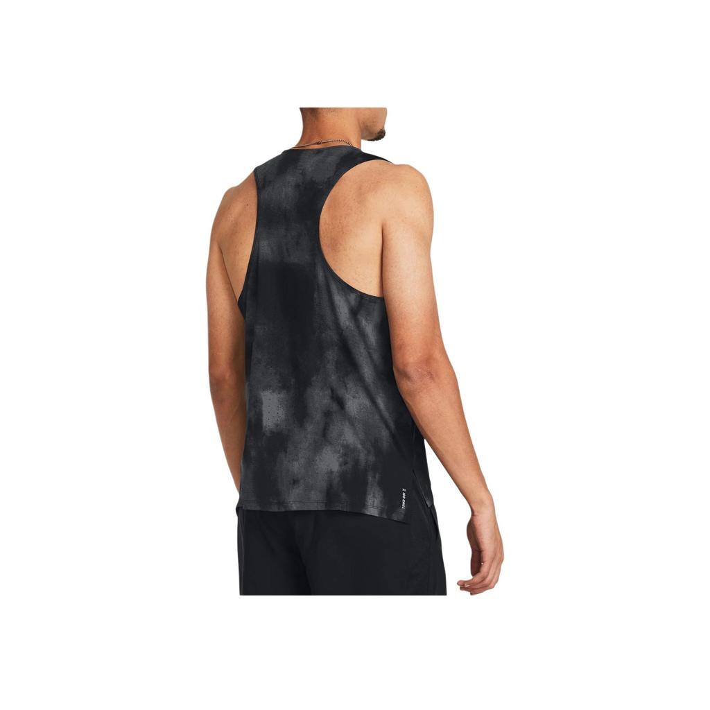 Under Armour Launch Elite Volný Střih Crew Neck Potisk Loga Cool Crew Neck Bez Rukávů Pánská Tílka Černá 1382609-001