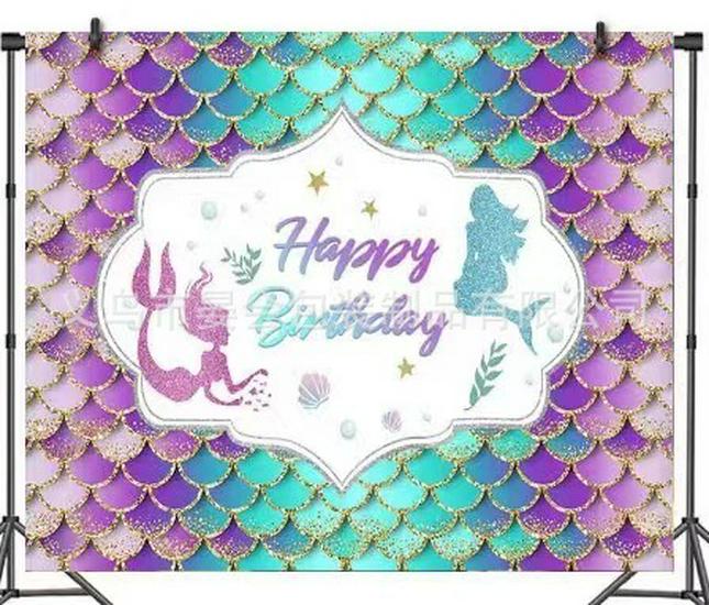 Mermaid Children's Party Disposable Tableware Set: Includes Knife, Fork, Spoon, Cup, Napkin, and Plate