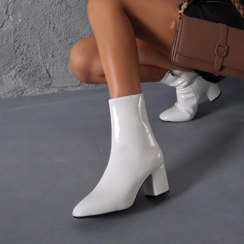 Divatos női cipők Női bokacsizmák 2024 Oldalsó cipzáras Sztreccs Közepes sarok Plusz méret Rövid csizmák Divatos női cipők 35-42