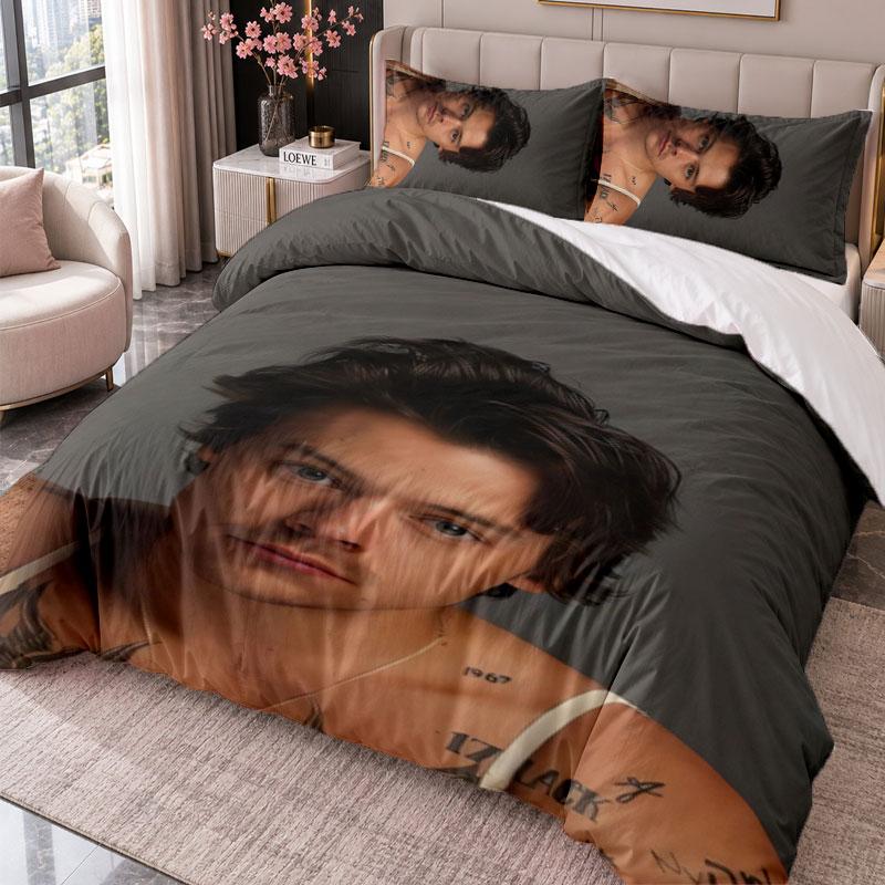 Harry Styles 3Pcs Bedding Set Duvet Cover With Two Pillowcases For Bedroom Home Decoration