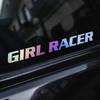 GIRL RACER Aufkleber für Auto, Auto-Fenster, abnehmbare Vinyl-Aufkleber, ölbeständige Dekoration, Motorrad-Kraftstofftank-Verkleidung, Zeichen für Fahrerin