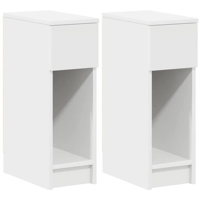 VidaXL Bedside Tables with Drawer 2 Pcs White 20x36x60 Cm, Side Table, Bedside Cabinet, Side Table for the 858696