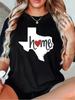 Plus Size - Plus Size - Plus Size Women'S T-Shirt Wo Texas State Pride T Shirt Casual Short Sleeve R