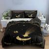 Cosmic Moon and Star Black Bedding Set Bedding set (1 duvet cover, 2 pillowcases, duvet not included)