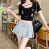 American Pleated Low Waist A-line Skirt – Petite Autumn Mini Skirt for Women, Anti-exposure & Slimming Design