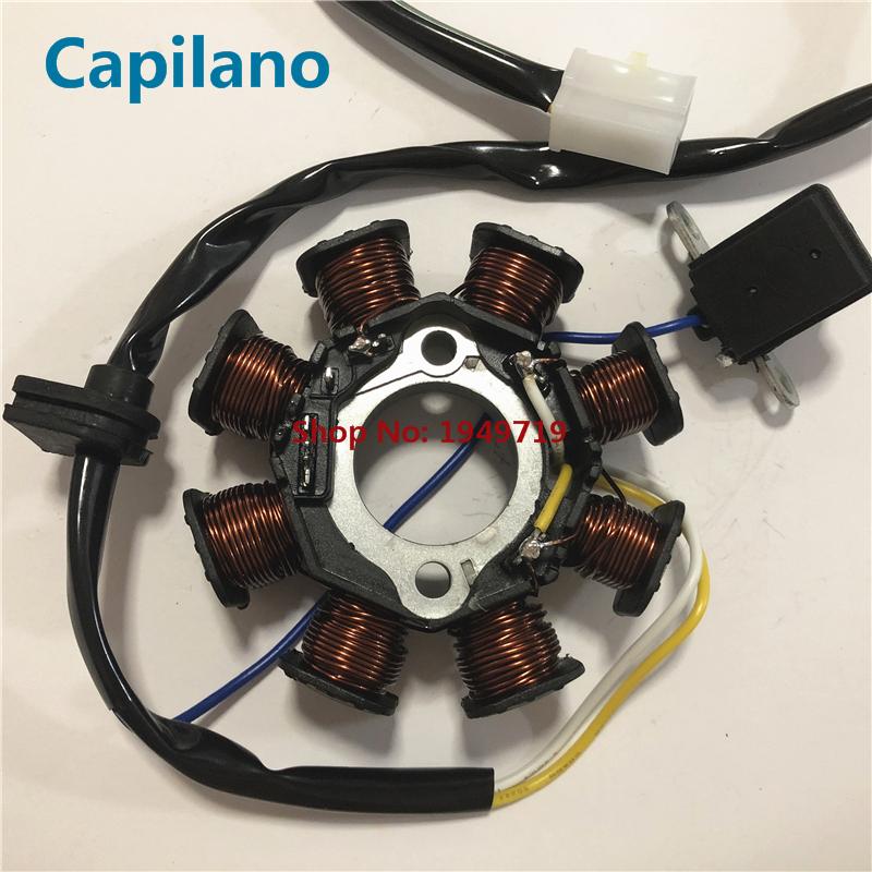 Motorcycle DIO50 ZX50 Engine Inner Rotor Ignition Stator Magneto Coil for Honda 50cc DIO AF 50 AF34 AF35 In 8 Pole