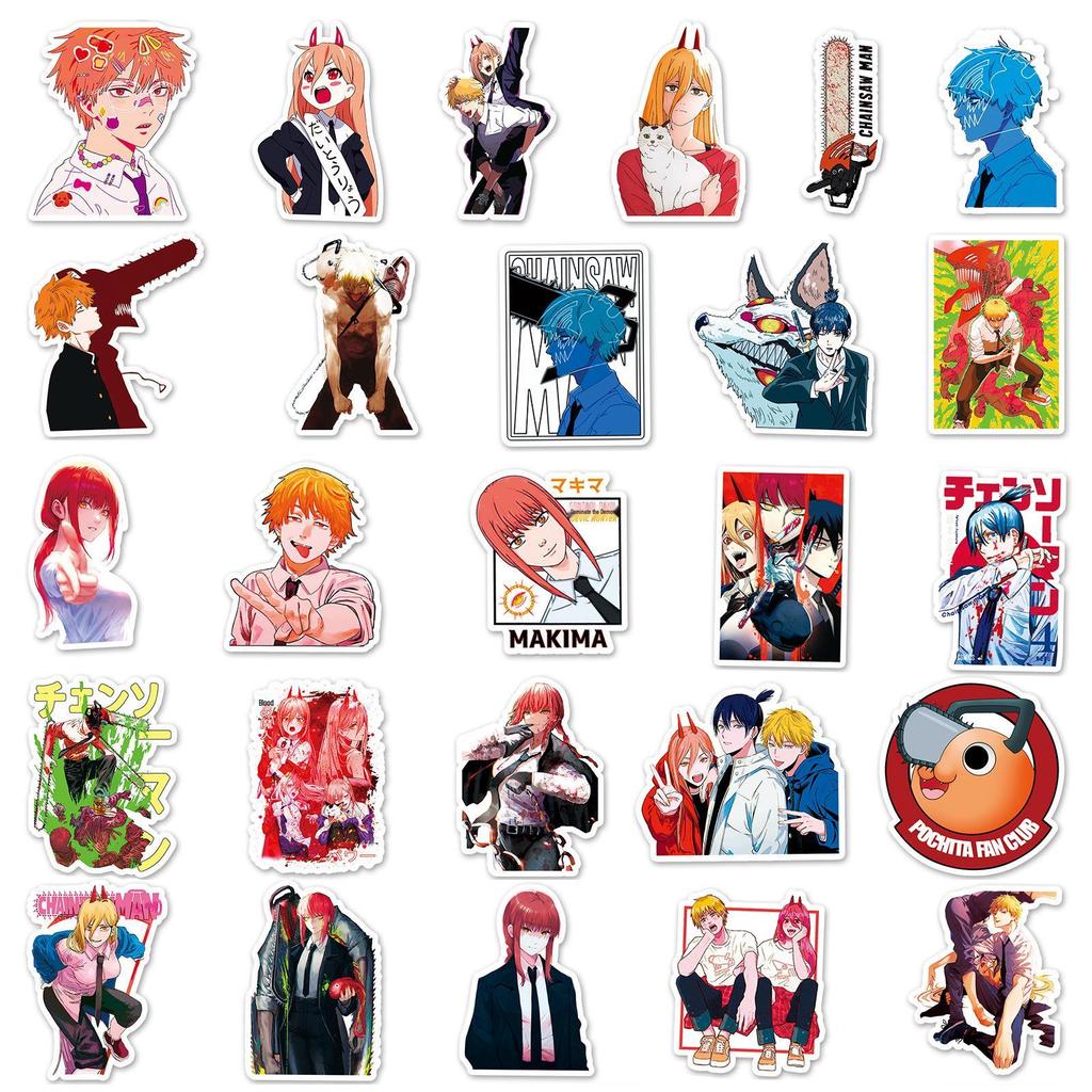 51-Piece Chainsaw Man Anime Stickers: Colorful Decoration for Stationery, Journals, & More