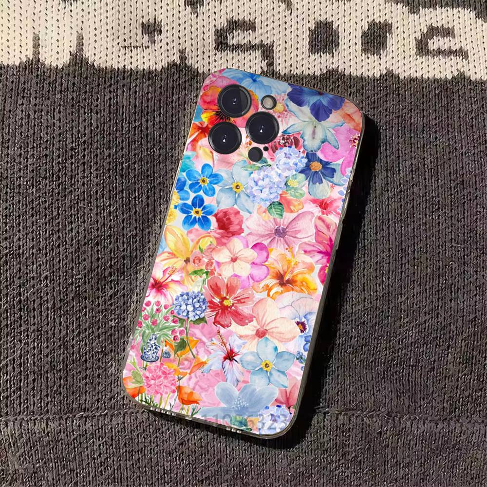 Fashion Flowe Phone Case for iPhone 11Pro 13 12 11 Pro Max 16e 17 Air 16 15 14 Plus 11ProMax