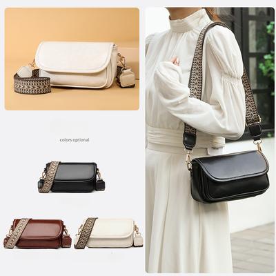 Women'S Messenger Bag Trendy Leather Texture Small Square Bag Cowhide Shoulder Bag Retro Fashion Leather