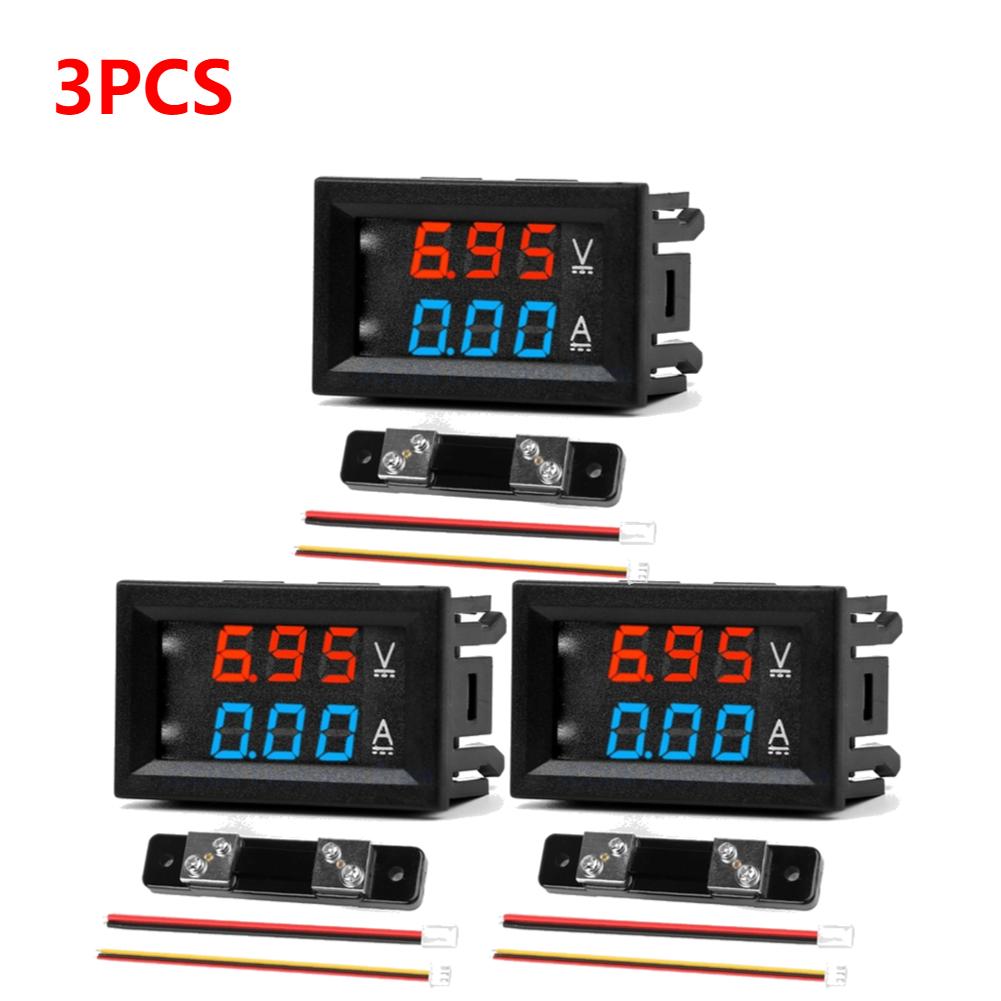 DC 100V 10/50/100A Voltmeter Ammeter Blue + Red LED Amp Dual Digital Volt Meter Gauge Car Motocycle Voltage Current Meter