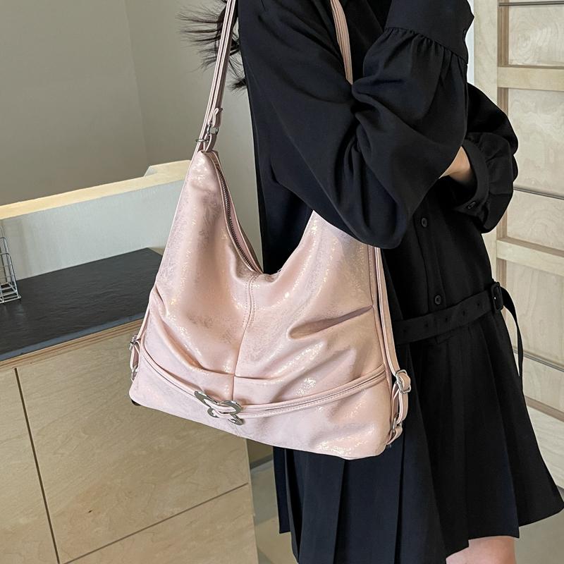Women's shoulder bag Backpack PU material Fashion high-quality fabric soft delicate metal bow decorated book bag student white