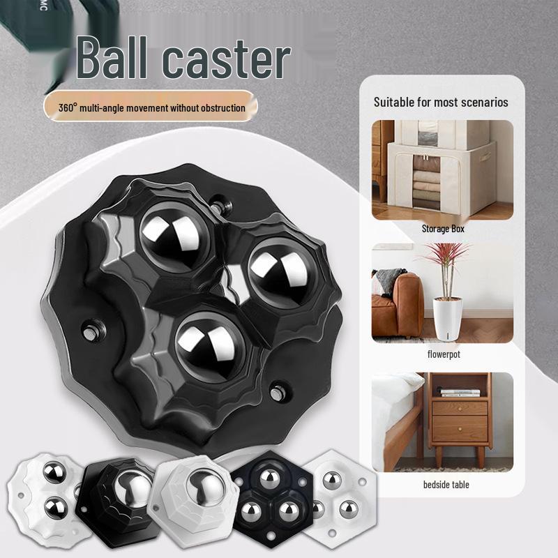 Silent, No-Punch Adhesive Caster Wheels - High Load-Bearing, Wear-Resistant Universal Tripod for Furniture