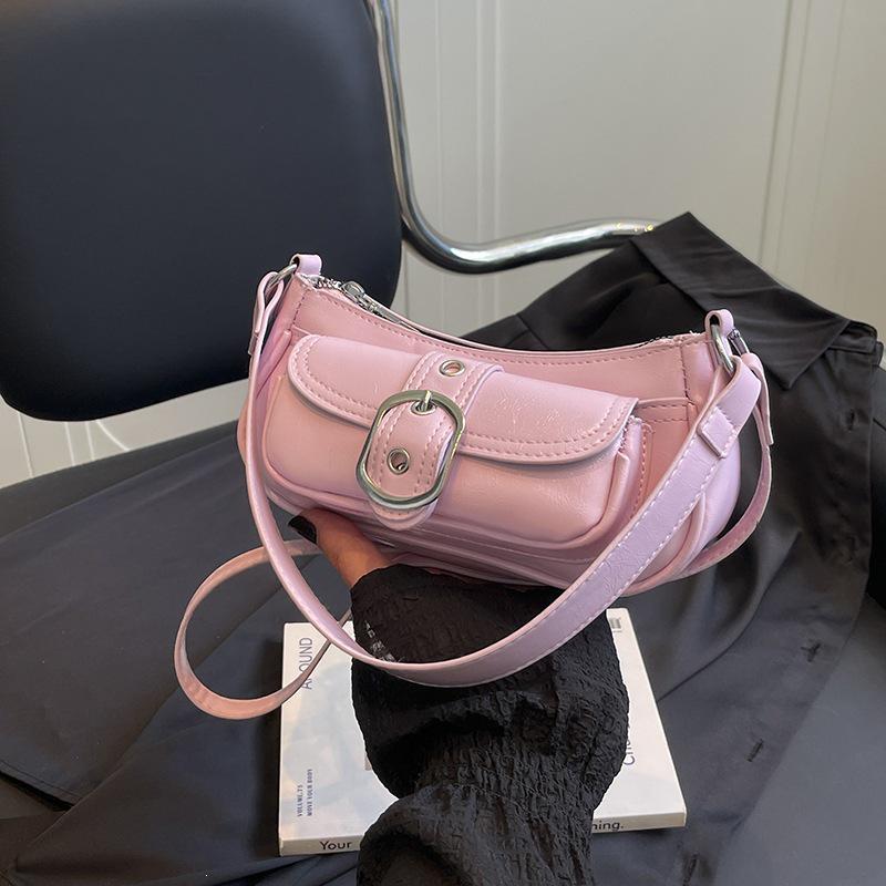 Korean Retro Light Luxury Baguette Shoulder Bag - Large Capacity, Simple Commute Style