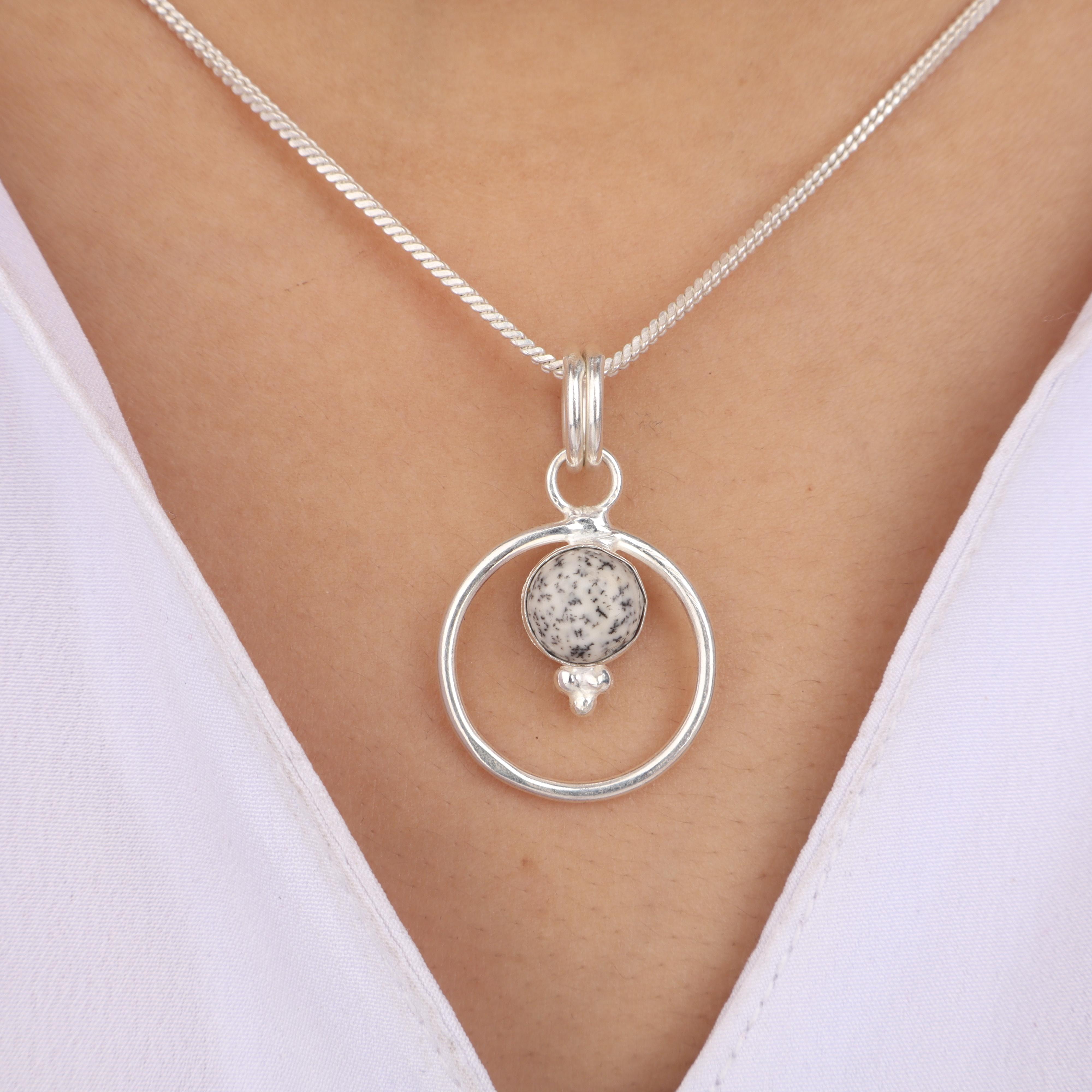 Natural Dendritic Opal Gemstone 925 Sterling Silver Jewelry Handmade Pretty Pendant 1.2  For Her PP-68-27