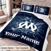 Olympique Marseille FC Printed Bedding Set Custom Name Text 1 Duvet Cover 2 Pillowcases For Bedroom