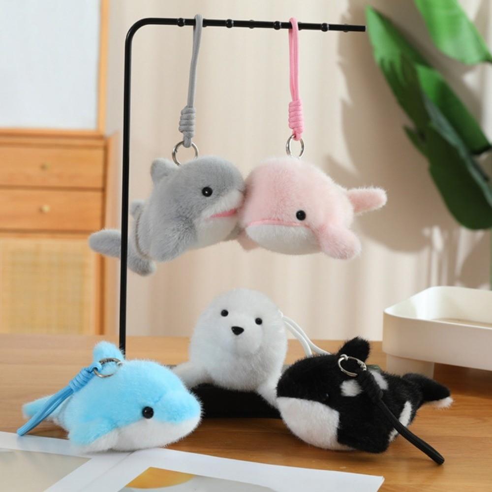 Ocean Animal Dolphin Plush Doll Keychain Plush Doll Key Rings  Kids Birthday Christmas