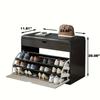 Shoe Bench with Cushioned Seat 3-Tier Footwear Rack Storage Cabinet for Bedroom Entryway Shoes Organizer Storage Cabinet
