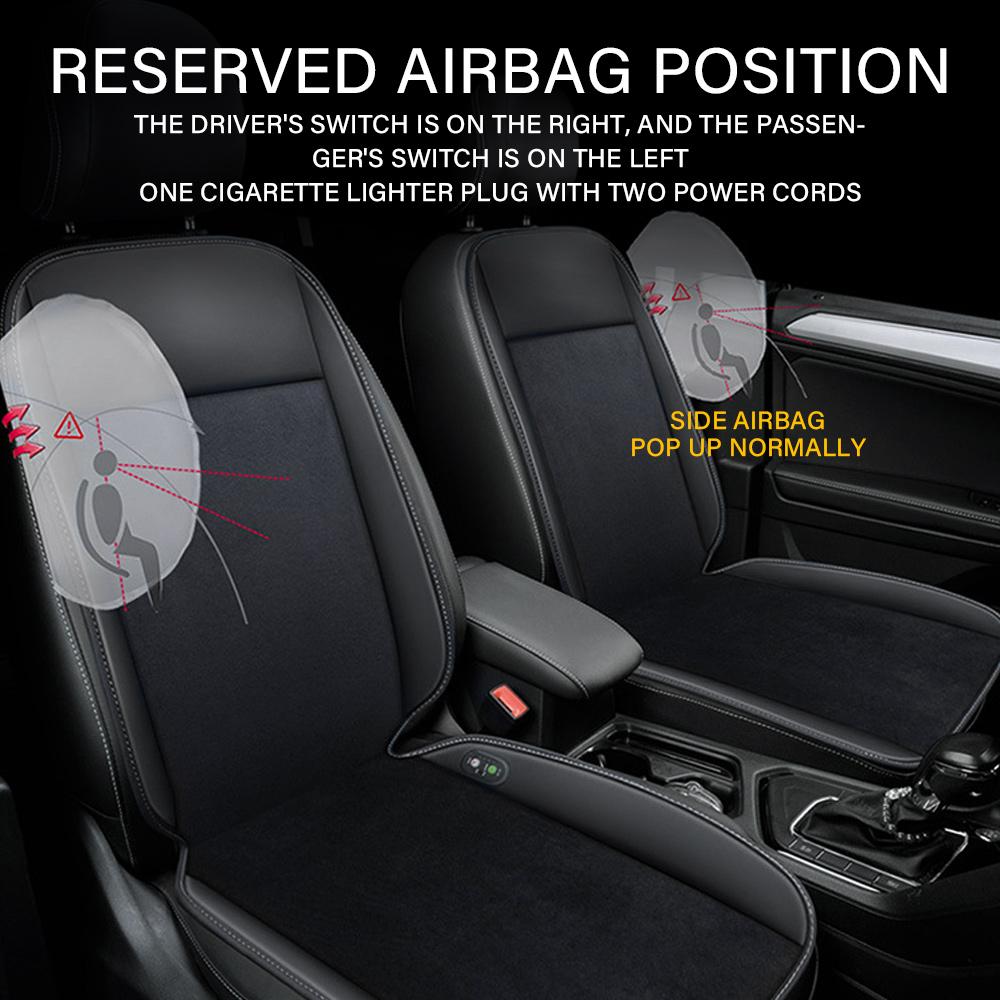 Heated Car Seat Cover Graphene Fast Car Seat Heater 12/24V Warm Plush Seat Protector Car Heating Mat Winter Seat Cushion