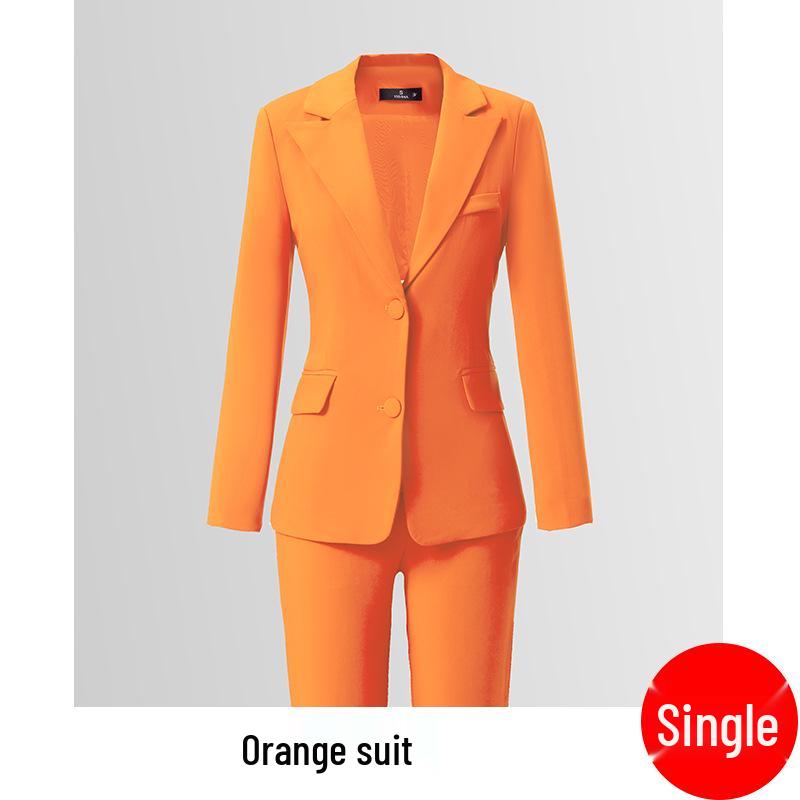 

Women s Red Long Sleeve Suit Jacket & Pants Set - Small Lapel, Autumn/Winter Professional Wear 3XL