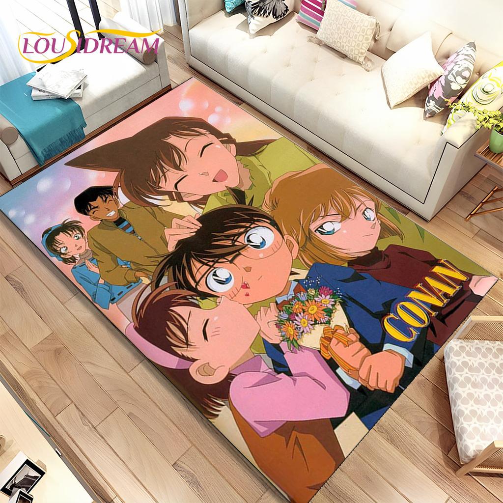 Anime Detektiv Conan Cartoon-Teppich, groß, Teppich für Wohnzimmer, Schlafzimmer, Sofa, Fußmatte, Dekoration, rutschfeste Bodenmatte für Kinder