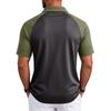 Herren-Color-Block-Raglan-Kurzarmhemd mit Kragen für den lässigen Alltagsgebrauch