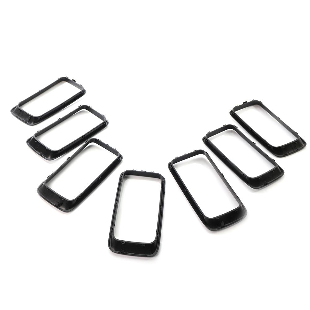 7pcs/set Gloss Black ABS Plastic Grill Rings for JEEP Grand Cherokee 2014-2016