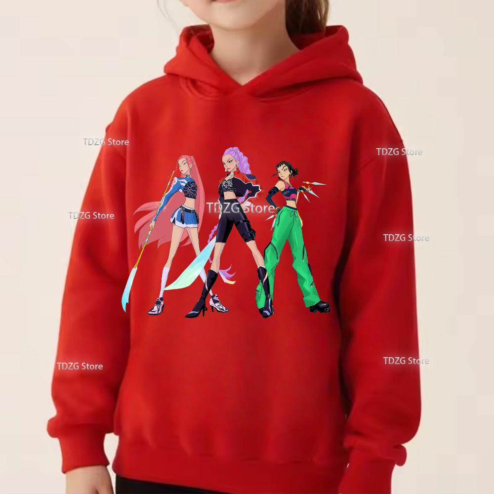 Hoodies & Sweatshirts (kids unisex) Fashion Minimalist Girl Group KPop Demon Hunter Print Boy Girl Fleece Pullover Hoodie Children Clothing