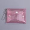 1Pcs Mini Pvc Clear Card Holder Keychain Glitter Transparent Coin Purse Snap Button Wallet For Earphone Jewelry Daily Storage