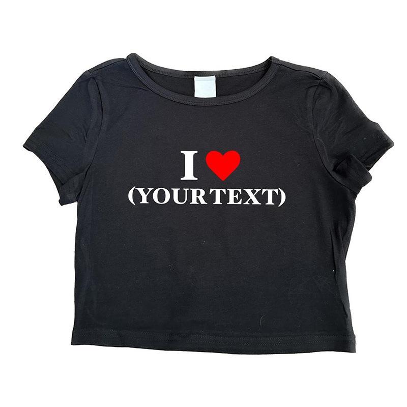 European and American Style T-shirt Summer New Letter Street Trend Short Slim Women's Clothing Wholesale