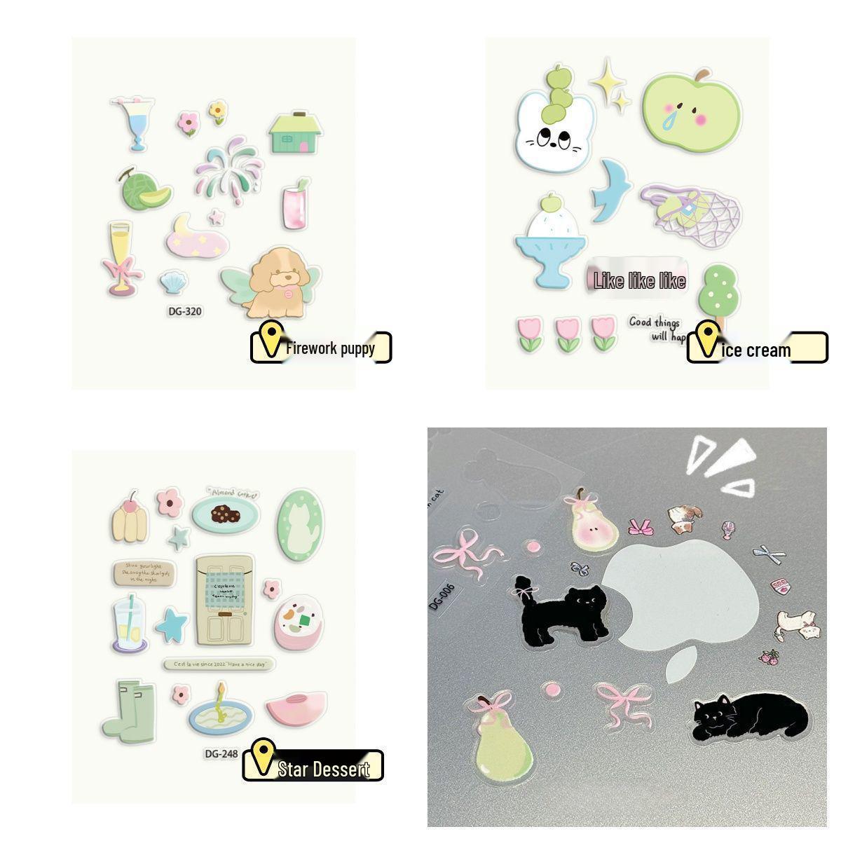 

Cross-Border INS Cute Cartoon Animal Jelly Nail Stickers for Girls - High Value DIY Camera, Pen Holder, Phone Guka Ice Cream + Premium Package