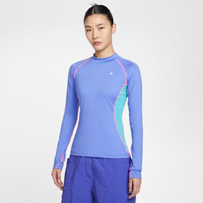 Nike T Shirts Women s Purple Stand Collar Moderate XL