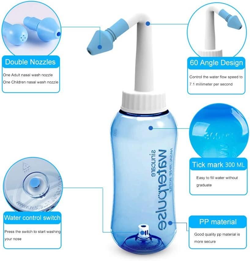 300ml or 500ml Nose Cleaner Nasal Irrigator Nasal Wash Neti Pot Avoid Allergic Rhinitis Sinusitis Cure For Adult Child Therapy
