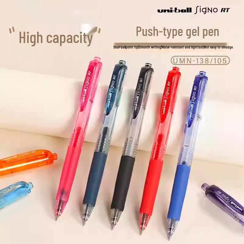 Mitsubishi UMN-138/105 Click Gel Pen (0.38mm) & Ballpoint Pen (0.5mm) for Office/Student Use
