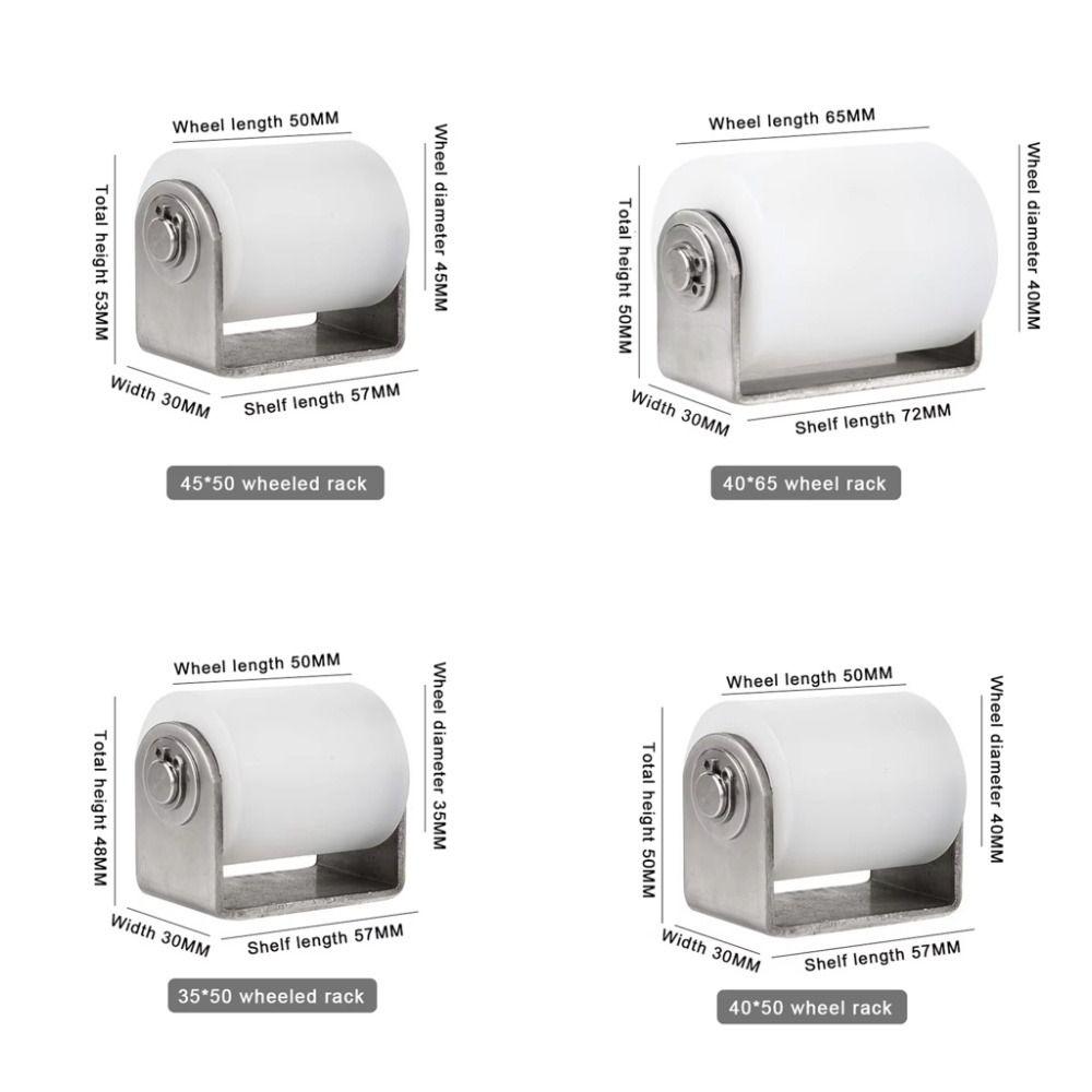 1Pcs 201 Stainless Steel Mobile Door Pulley Solid Ball Bearing Nylon Positioning Roller Rust Proof Wear Resistant