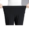 Women's Ice Silk Quick-Dry High Waist Cropped Trousers - Summer Lightweight, Elastic, Breathable Loose Fit for Middle-Aged & Elderly.