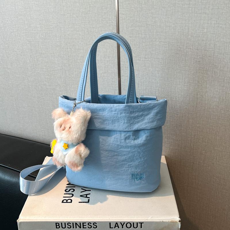 Korean simple Oxford cloth handbag bag women's summer fashion lightweight bucket bag versatile shoulder messenger bag