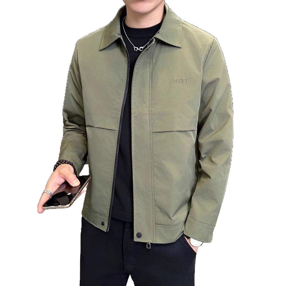 Lapel Jacket Men's Spring and Autumn New Cotton Thickened Casual Jacket Men's Autumn and Winter Top