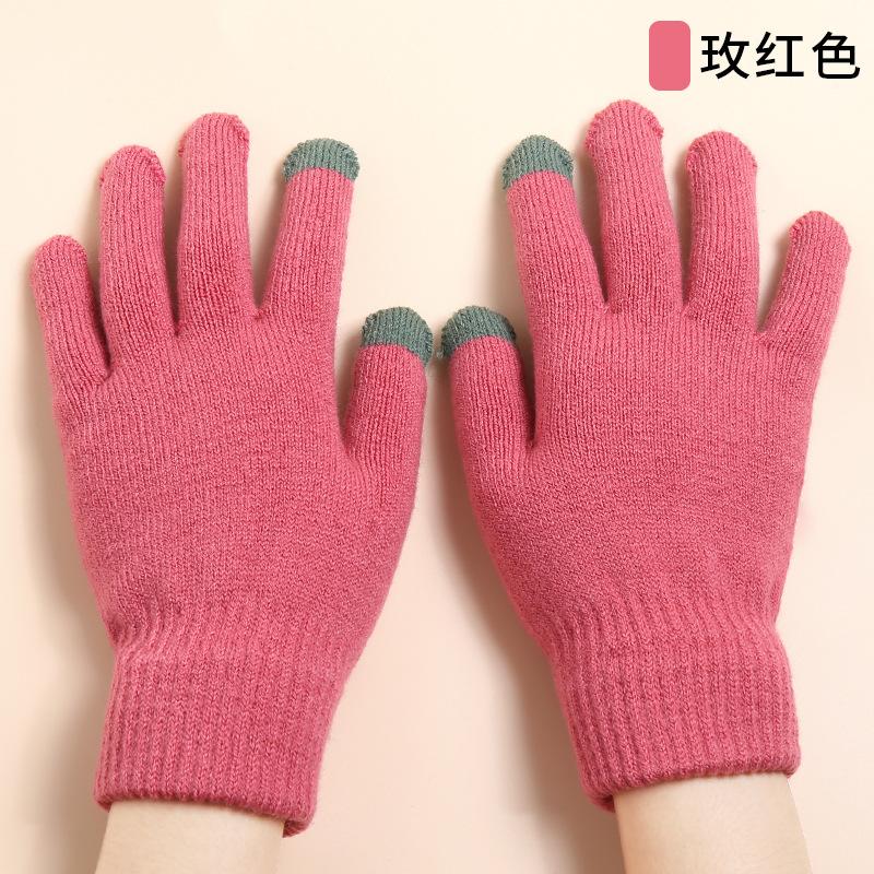

Женские зимние перчатки с сенсорным экраном, бархатные утолщенные морозостойкие теплые вязаные перчатки из оленьей шерсти average size