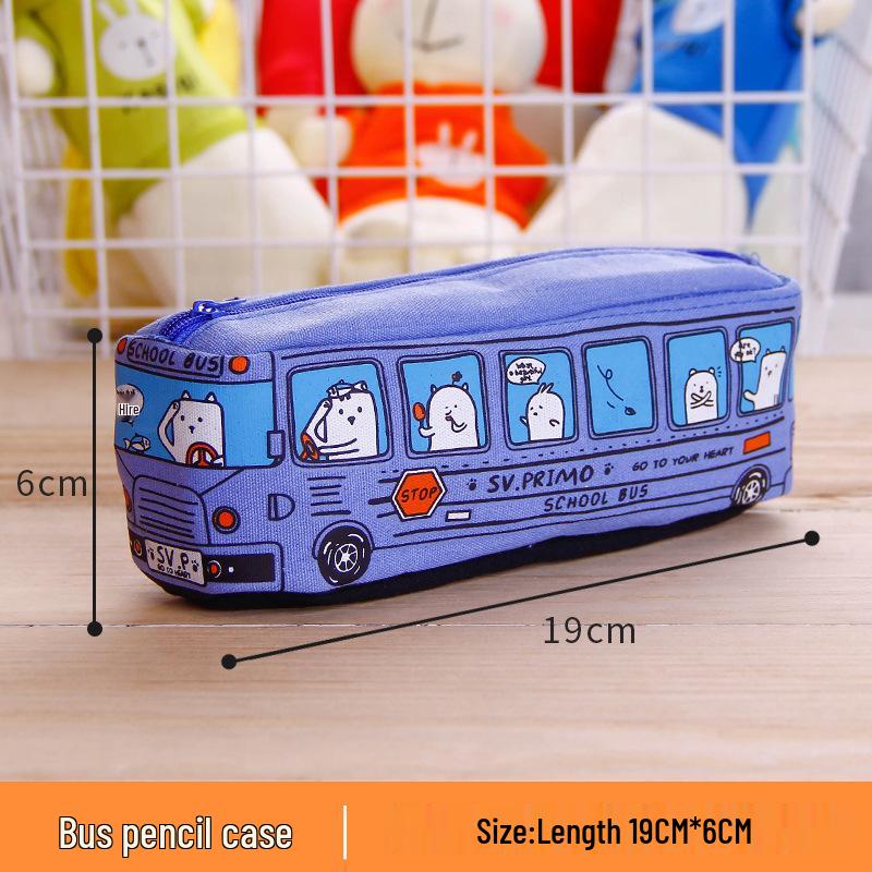 Large Capacity Cute Bus Children s Pencil Case - High-End Cartoon Car Design