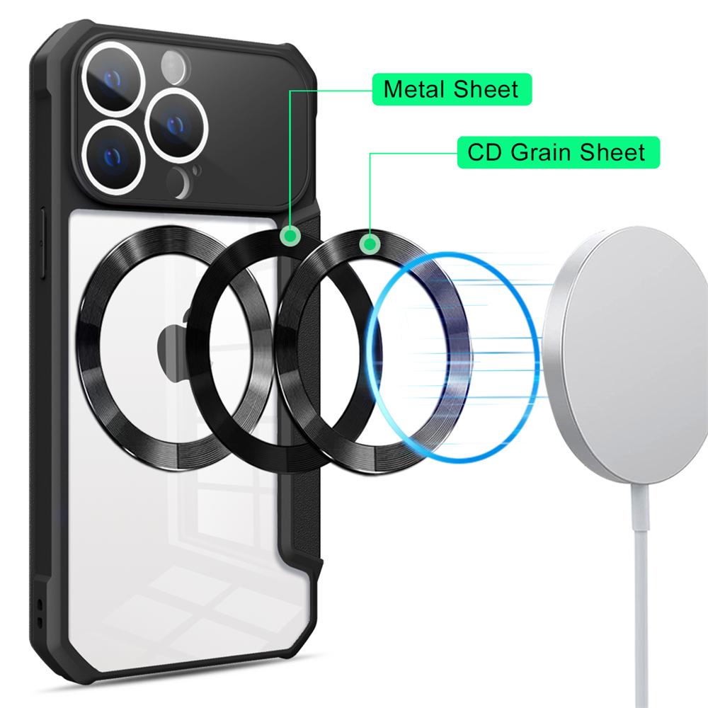 Flip Wallet Magnetic Leather For Magsafe Case For Iphone 14 Pro Max 13 12 11 Xr X Xs 14plus Card Slots Stand Transparent Cover