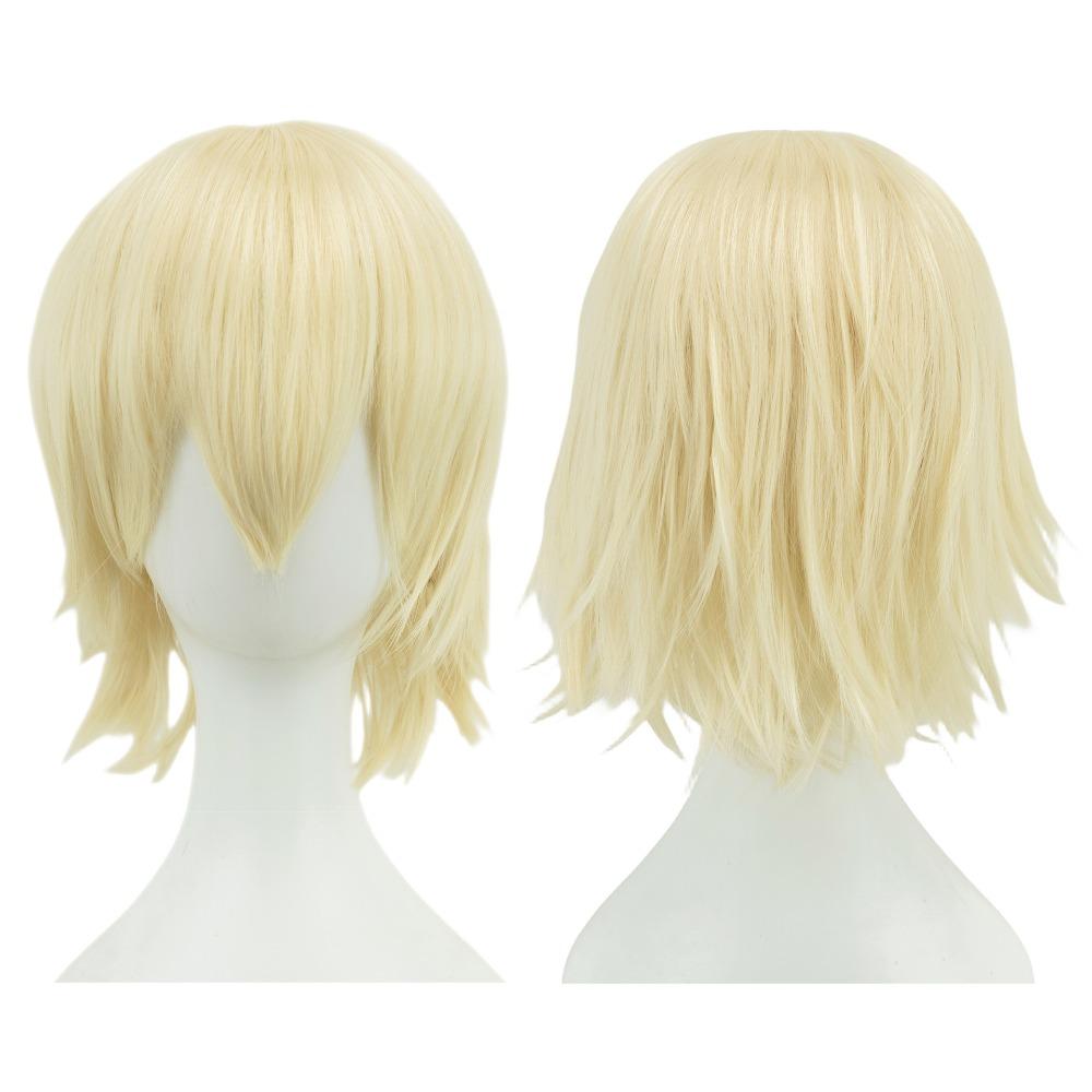 Parrucche BOB Biondo Rosa Arancio con Frangia Sintetiche Anime Stratificate Halloween