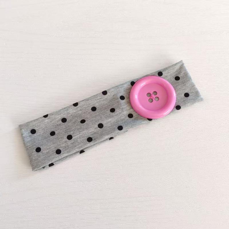 Summer Dopamine Large Button Wave Dot Headband Fashionable Ins Style Elastic Headband Sports Fitness Sweat-Absorbent Hairband