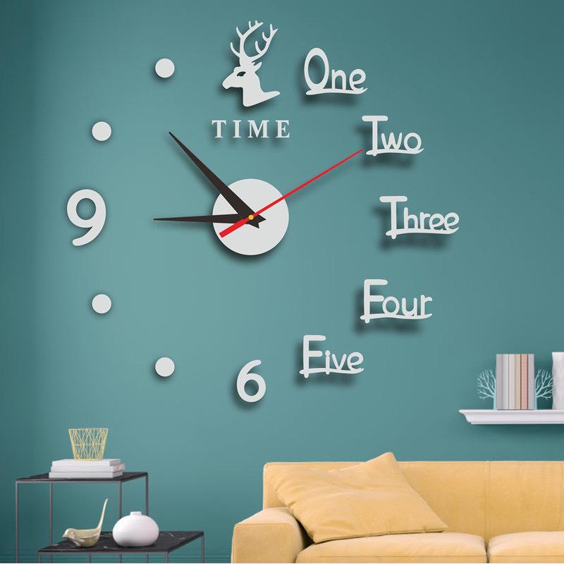 Elk Clock DIY Fashion Simple Living Room Bedroom Silent Clock