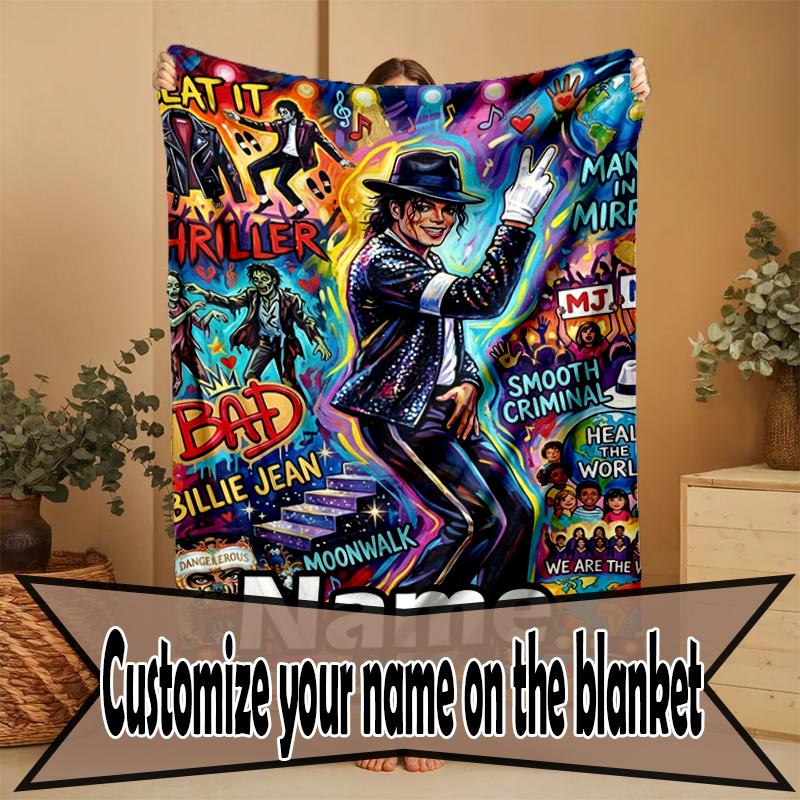 Individuell personalisierte Michael Jackson Print Decke, Heimdekoration, Schlafzimmer, Sofa, Camping, Couch, Geschenke für Geburtstag Weihnachten