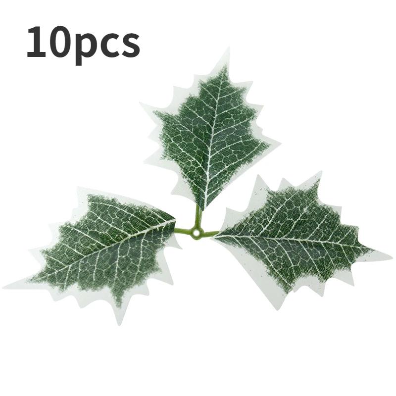 Christmas Holly Leaves Artificial Red Berry Flowers DIY Christmas Wreath Decoration Home Christmas New Year Decoration