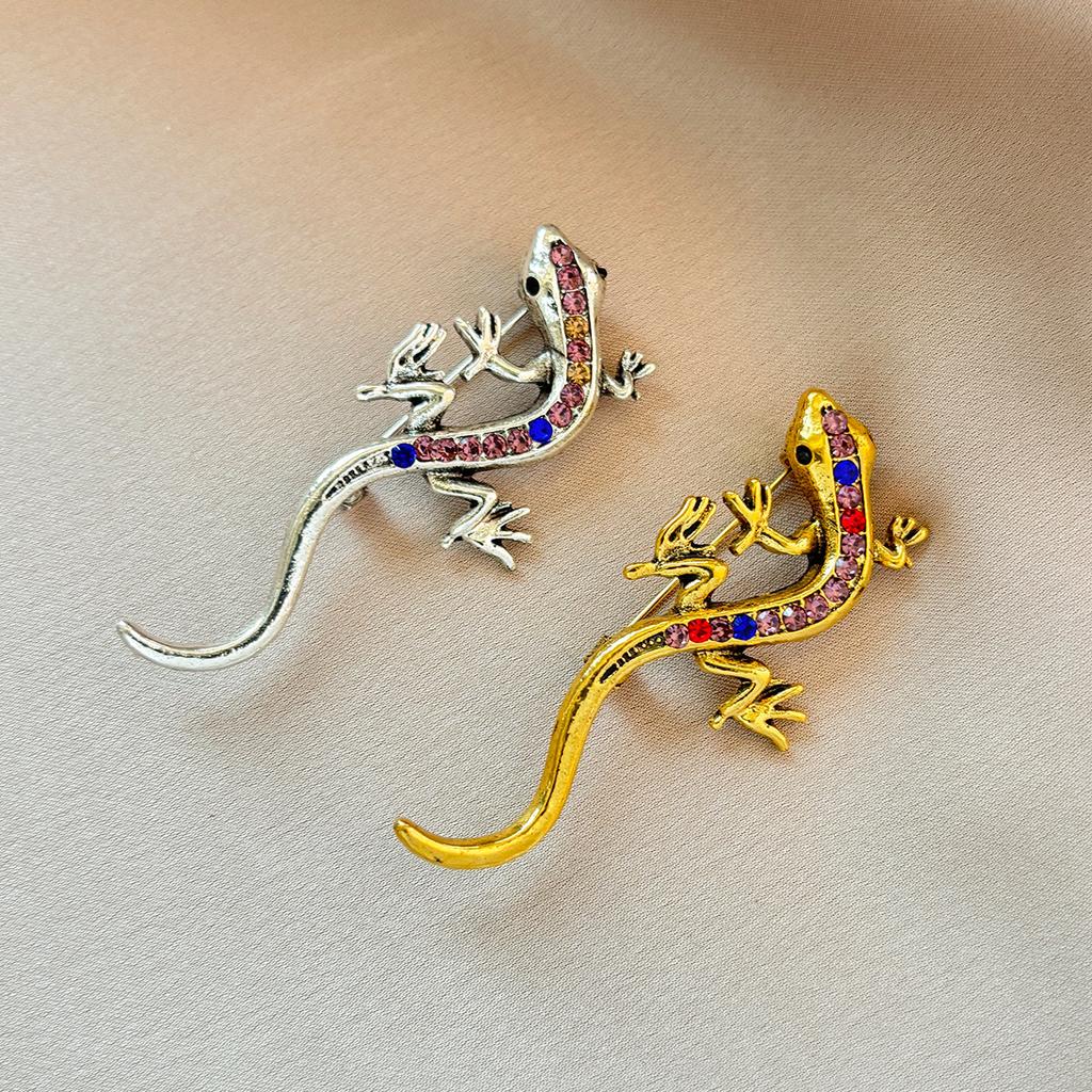 Übertriebene Eidechsen Brosche, Eleganter Pullover, Gecko Anstecknadel