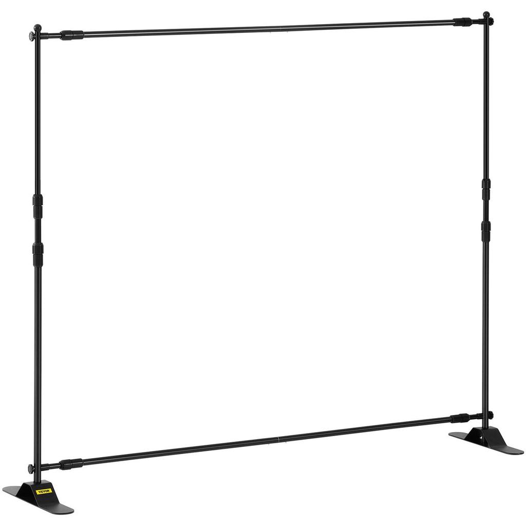 Step and Repeat 8'x8'- 10'x8' Backdrop Banner Stand Adjustable Telescopic Height and Width Retractable Banner Stand with Carrying Bag