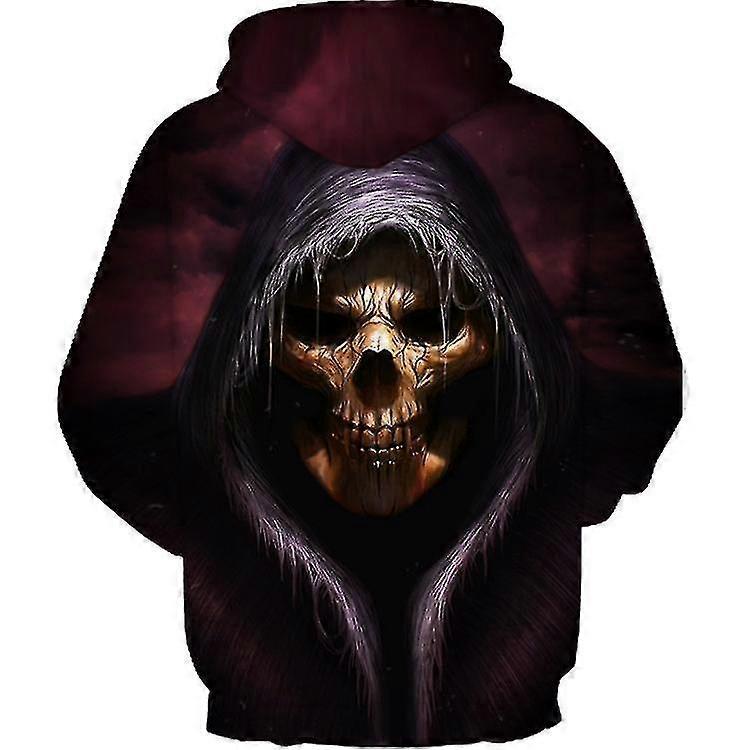 Skeleton Man In The Dark 3d Digital Print Couple Hoodie Autumn/winter Adult Jacket