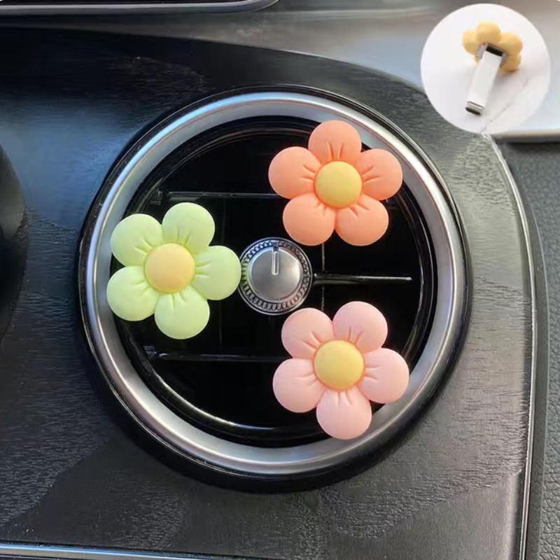 Cute Flower Aromatherapy Car Air Outlet Decoration Perfume Clip Air Freshener Colorful Flora Car Interior Decor Auto Accessories