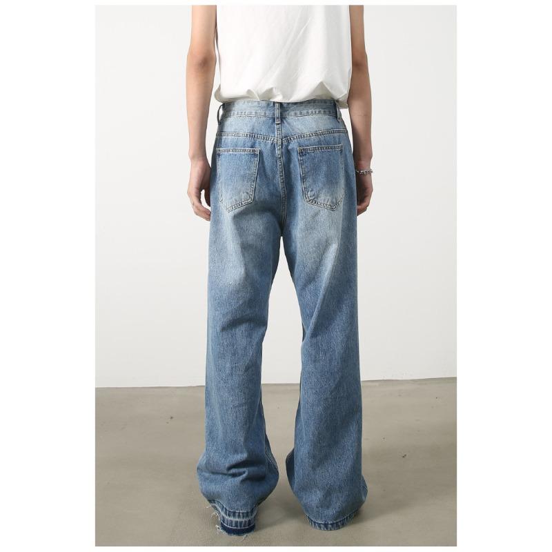 Lange Hosen Vintage Jeans Herren Gerade Locker Weites Bein Personalisiertes Beindesign Gerade Locker Jeans für Herren Modische und Bequeme Hosen